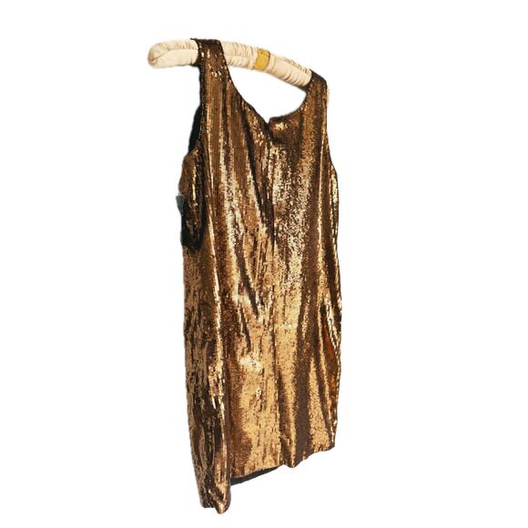 NWT Lauren Ralph Lauren Gold Sequined Shift Dress Size 4 NYE - Picture 11 of 14